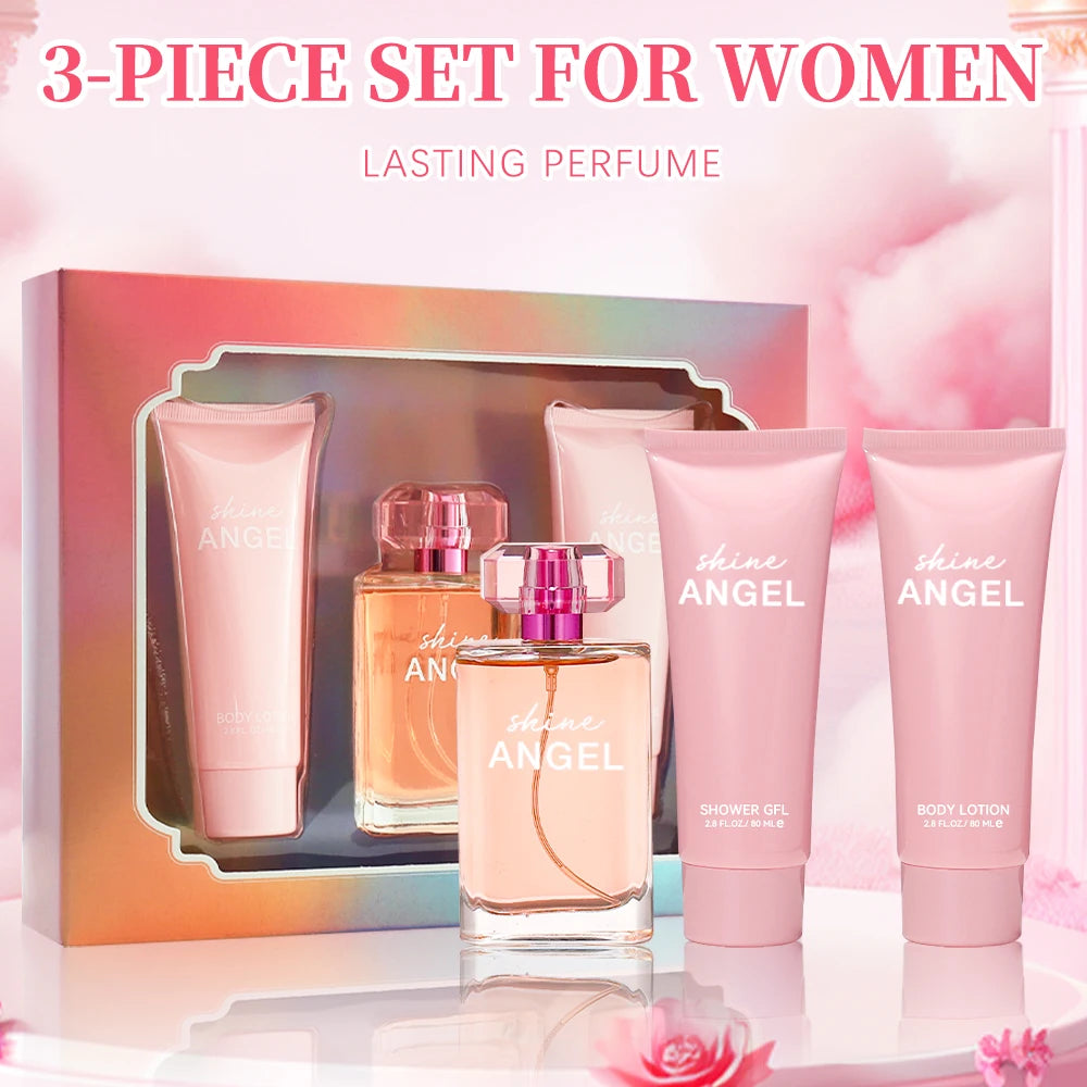 Bath and Body Gift Set for Women & Girls 1.7fl.oz Eau de Parfum Spray 2.8fl.oz Shower Gel 2.8fl.oz Body Lotion Women's Fragrance
