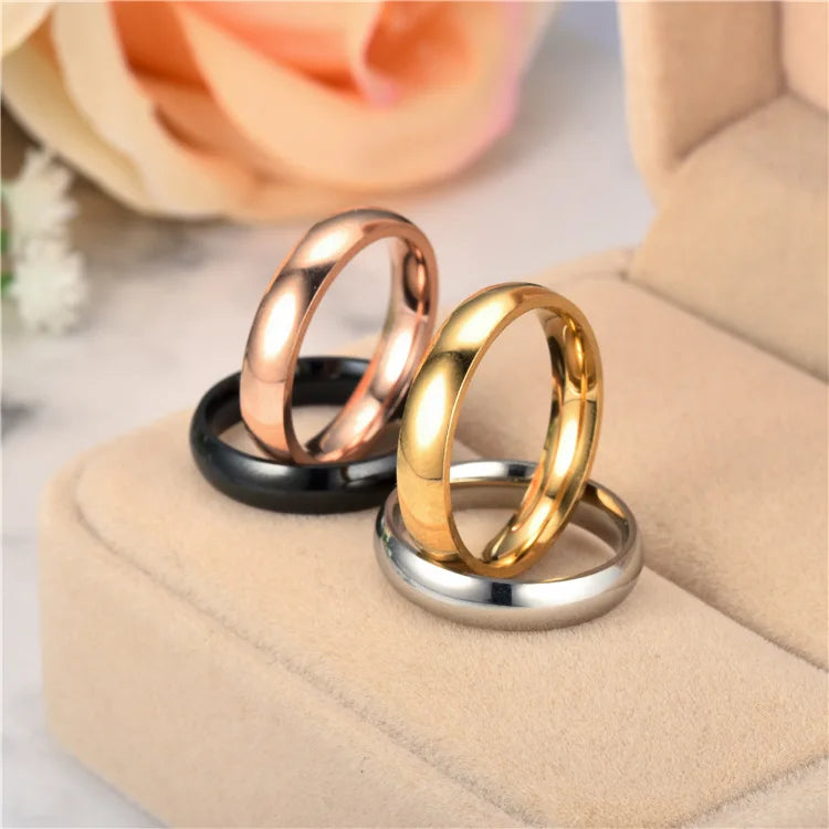 Simple 6mm Titanium Ring Women Men Prevent Allergy High Polished Wedding Rings Stainless Steel Couple Finger Jewelry Gifts