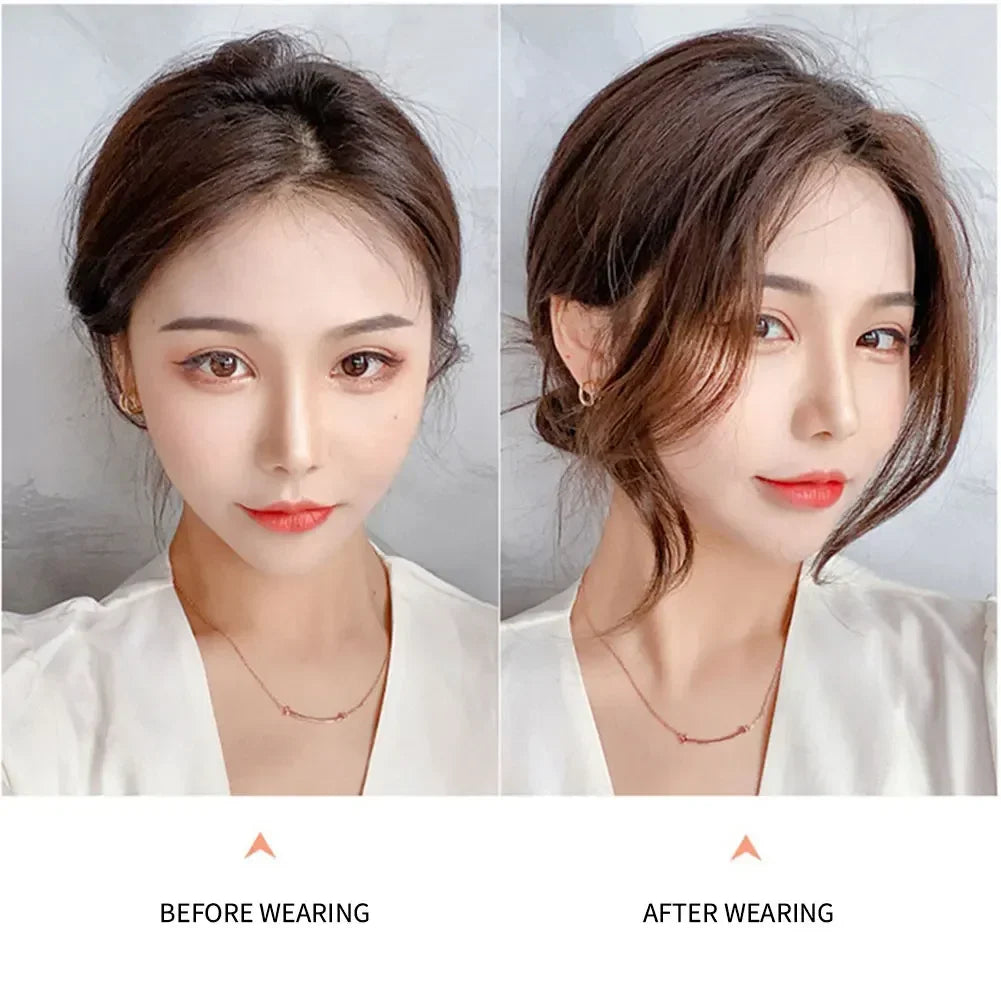 Synthetic Hair Bangs Side Fringe for Women 3D Middle Part False Bangs Clip-in Extensions Invisible Hairpieces Natural Bangs