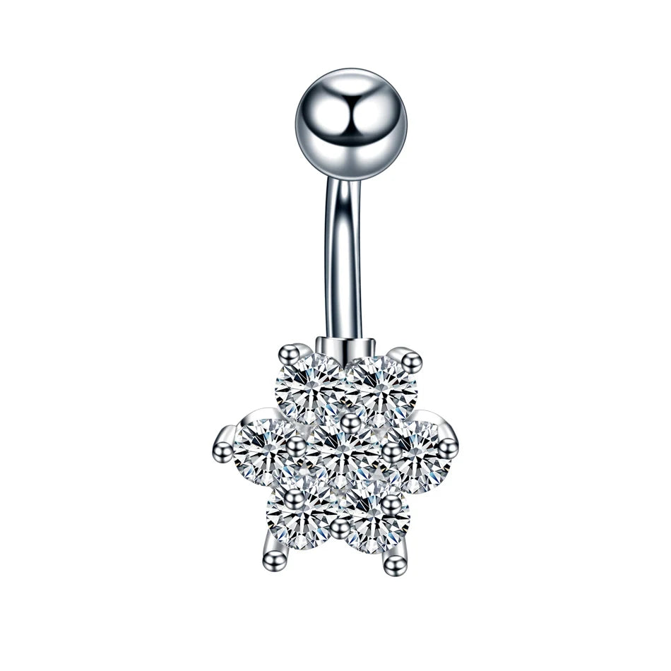 1Pc Surgical Steel Belly Button Ring Navel Nombril Piercing CZ Belly Ring Sexy Women Belly Piercing Body Jewelry Ombligo 14G
