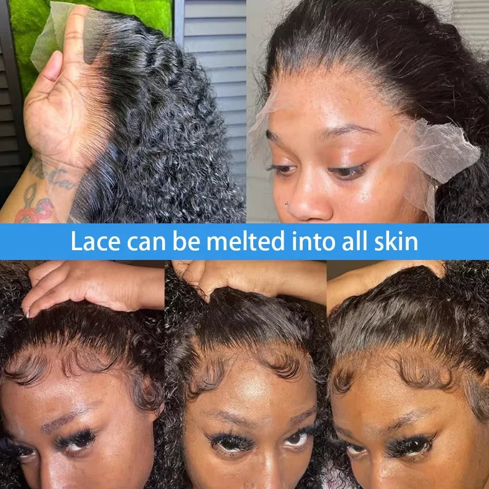 Brazilian Curly Short Bob 13x4 HD Lace Frontal Wigs 220% Deep Water Wave 4x4 Lace Front Wig 100% Human Hair For Women 14 16 Inch