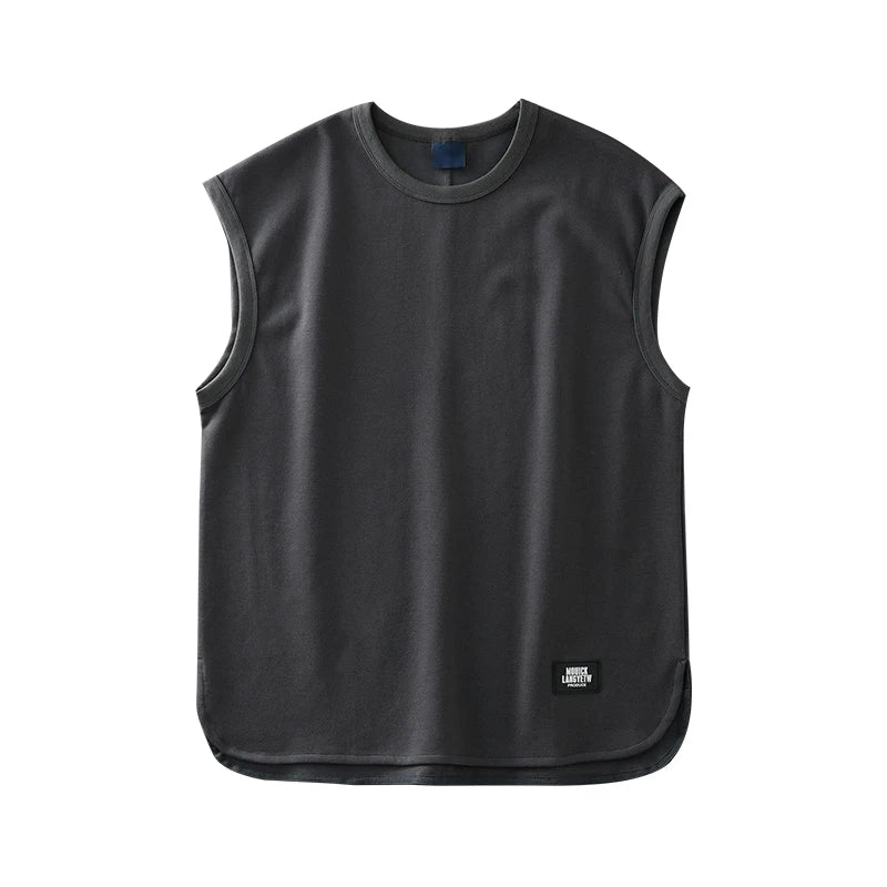 DUKEEN Heavyweight Pique Fabrics Tank Top Men 2024 Summer Sports Fitnesssleeveless T-Shirt Loose Solid Color Tops