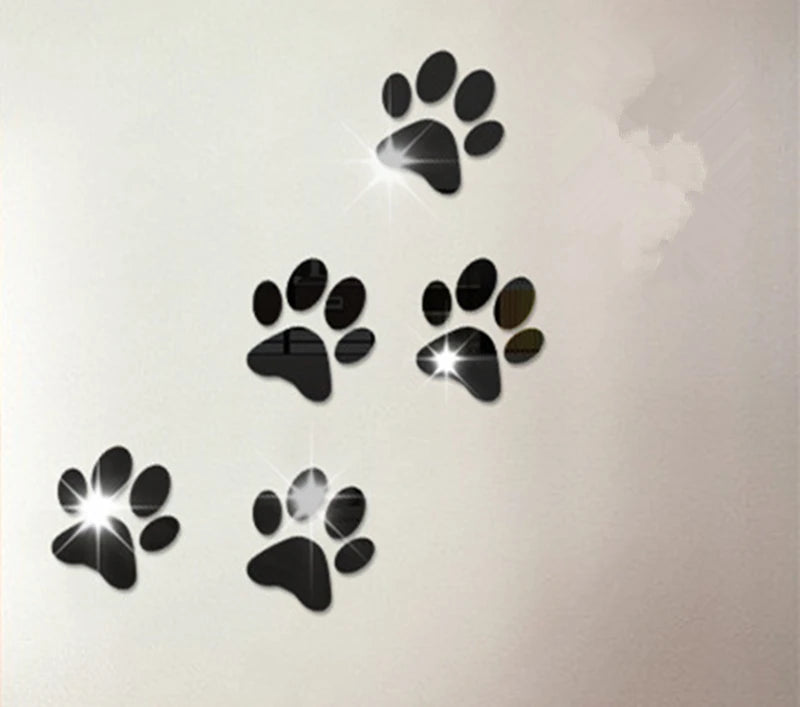 Creative DIY Cat Dog Claw Acrylic Stereo Wall Sticker 3D Crystal Footprint Pet Shop for kids Children Room Kindergarten Bedroom