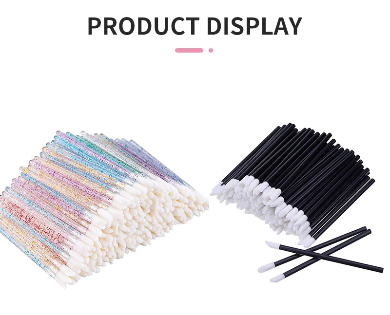 50Pcs Disposable Lip Brush Eyelash Makeups Microbrush Lash Extension Mascara Applicator Lipstick Wands Set Cosmetic Makeup Tools