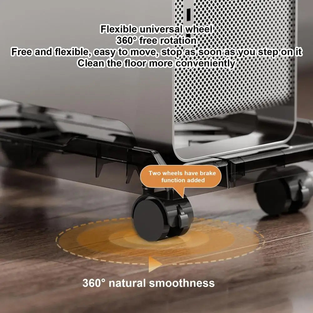 Adjustable Mobile CPU Stand Heavy-Duty PC Tower Stand With 4 Caster Wheels Ventilated Under Desk CPU Holder PC Floor Cart