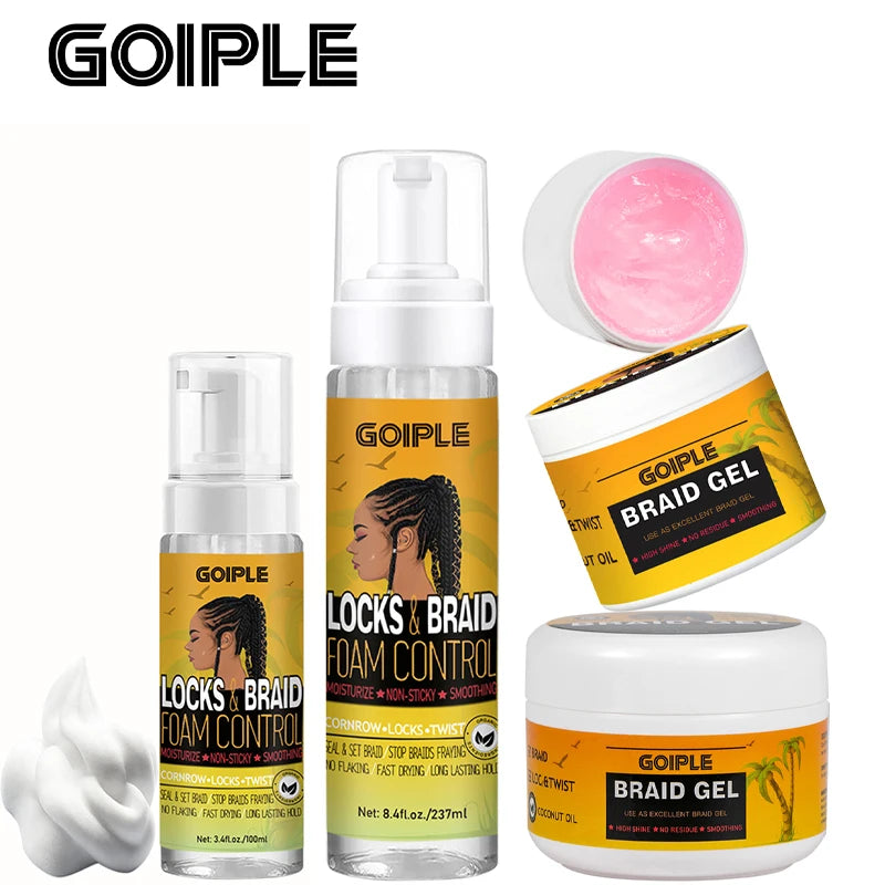 GOIPLE Strong Hold Lock and Twist Wax for Cornrows Edge Control Cream Hair Styling Shaping Tames Frizz Box Mousse for Braid Gel