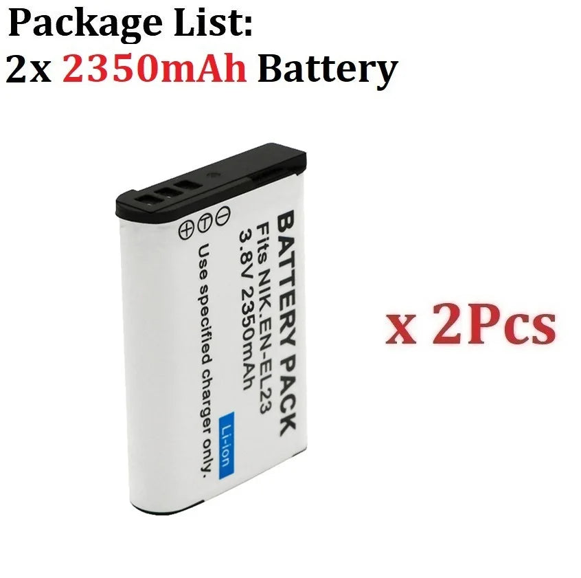 2350mAh EN-EL23 EN EL23 Battery + LED Charger for Nikon Coolpix B700 P610s P600 P900s S810c P610 P900 For Nikon EL23 Camera
