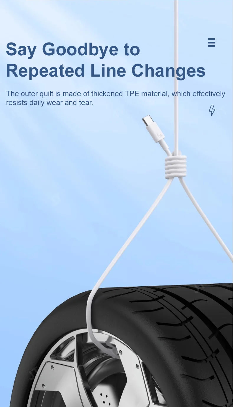 66W 6A Fast Charging USB Type C Cable For  Xiaomi 13 Huawei  P30 Notebook Dual USB C Fast Charger Cable Data Cables