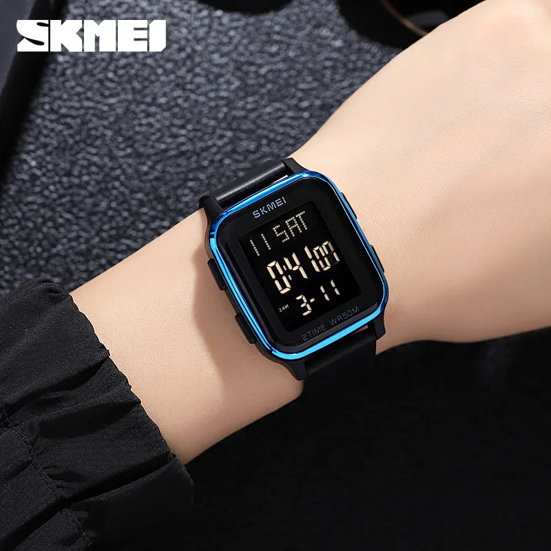 SKMEI 1858 Sports Watch for Men Waterproof Countdown Electronic LED Display Digital Wristwatches Mens Clock Reloj Hombre 1859