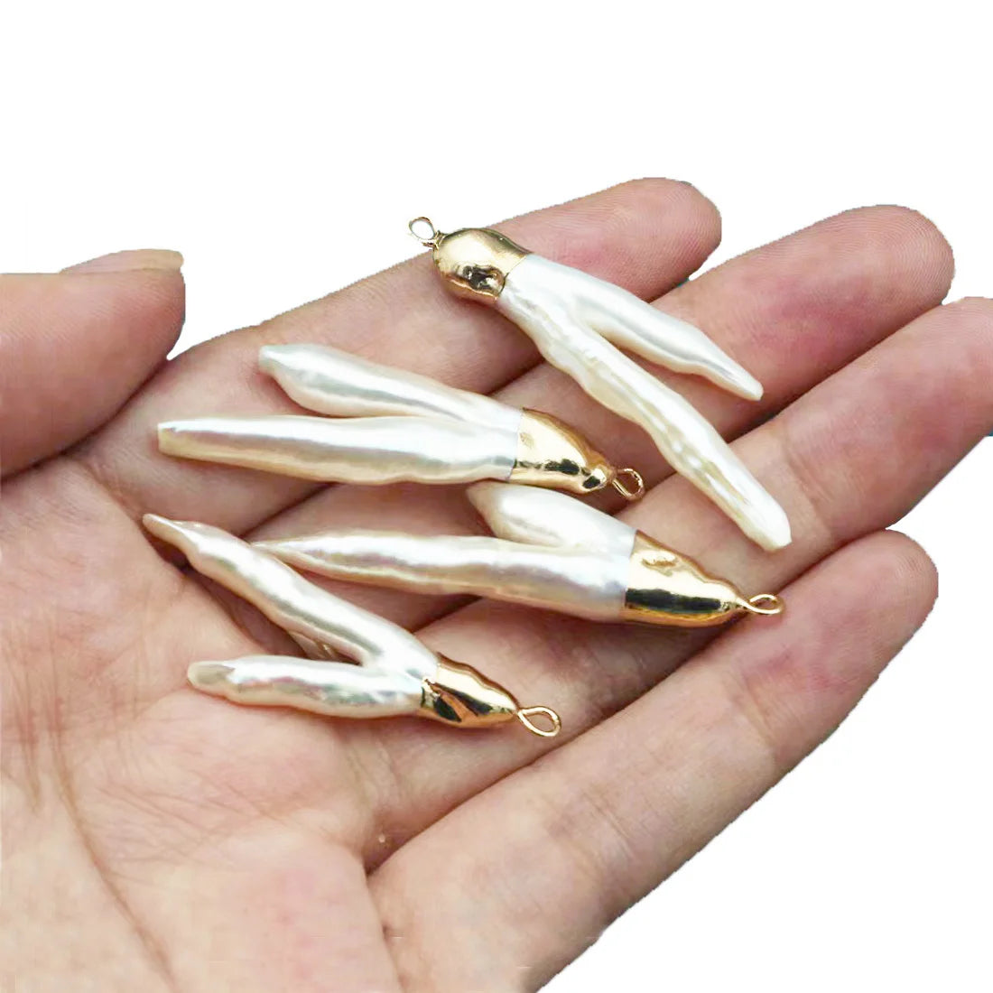 100% Natural Baroque Lrregular Freshwater Pearls Cross Chicken Feet Pearl Fit Diy Pendant Necklace Bracelet For Jewerly Making