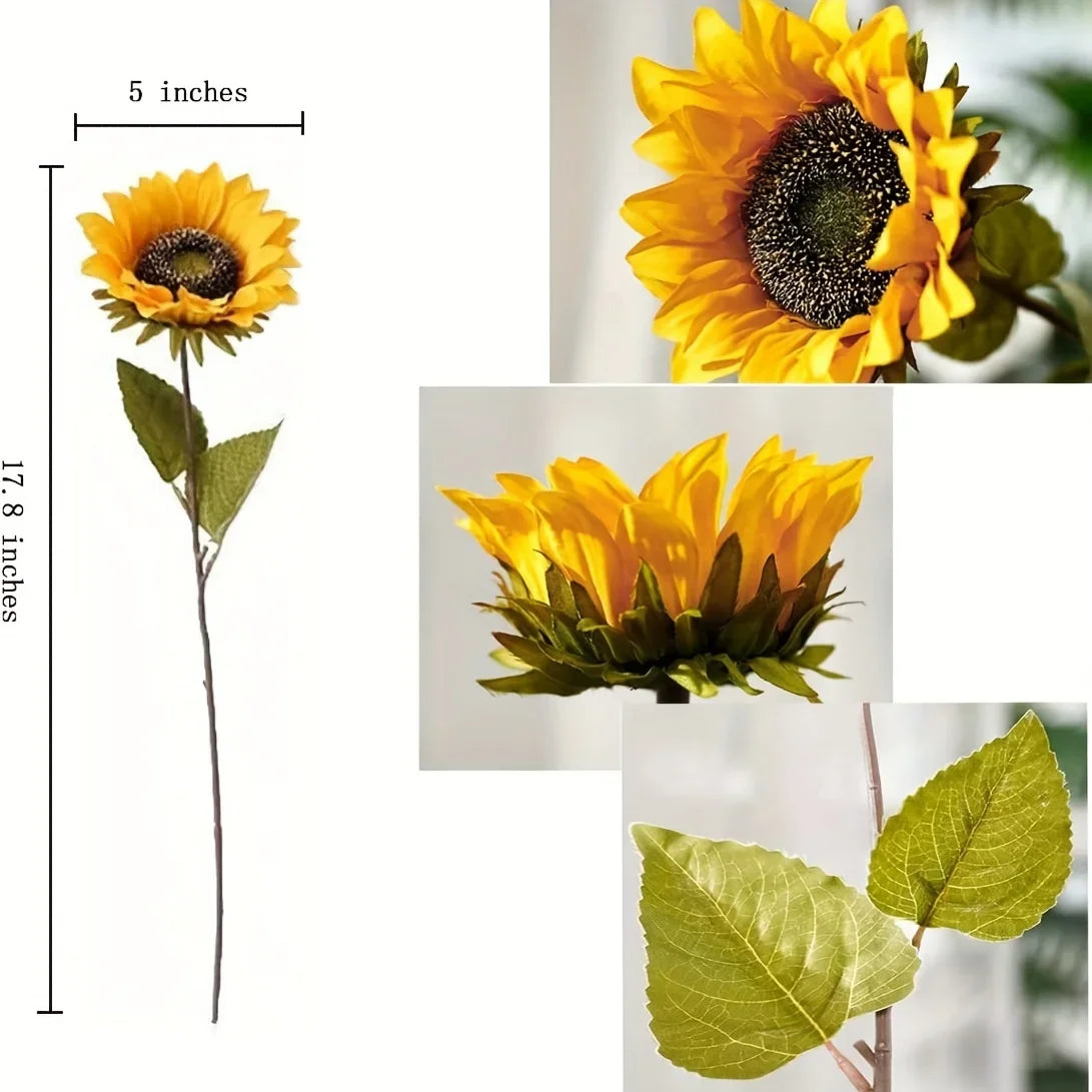 6pcs Artificial Flowers Sunflower Decorative Bouquet Silk Flowers for Party Table Decoration Fake Flowers Wedding Home Decor