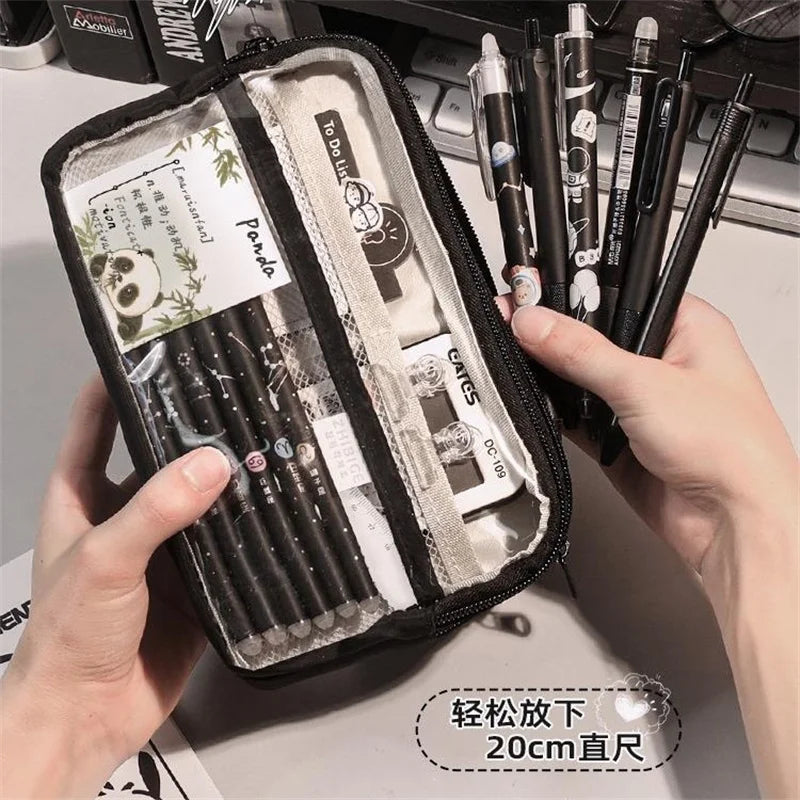 2024 New Pencil Case Layer Clear Pencil Pouch Storage Pouch For Stationery School,Office,Organizer Cosmetics korean stationery