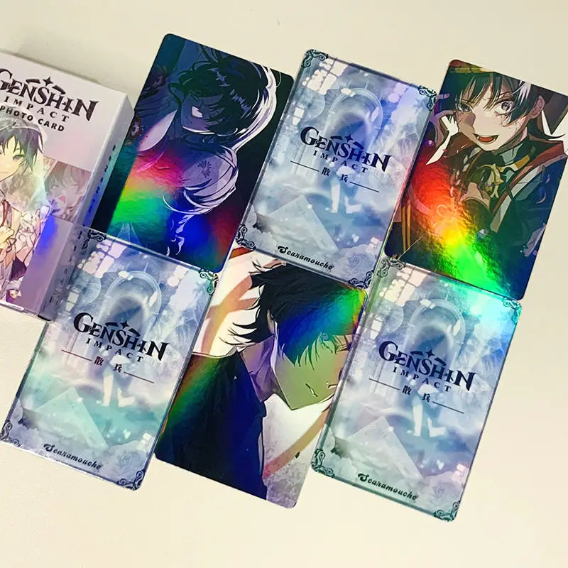Hot Game Impact 50PCS/Set Decor Laser Lomo Card Photocard HD Double-sided Small Album Photo Card For Fans Collection Postcard
