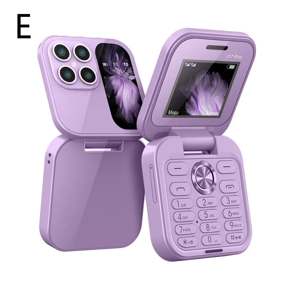 Small Foldable Mobile Phone Auto Call Record Speed Dial Dual SIM Card High Definition Rear Camera Flip Telephones Cellphones