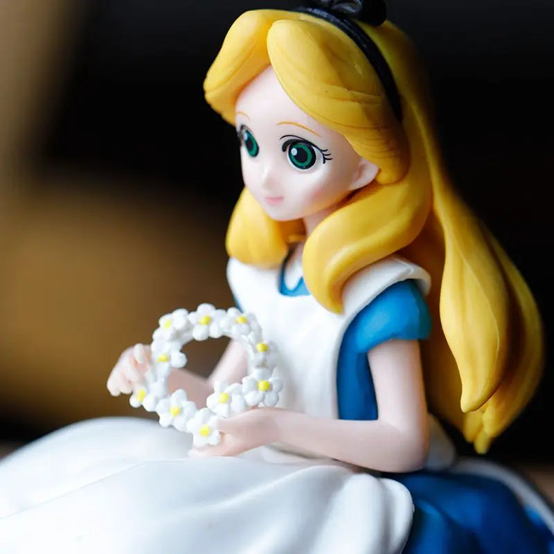 10cm Disney Alice in Wonderland Figure Toys Cartoon Anime Alice PVC Model Doll Cake Desktop Decoration Children's Birthday Gifts