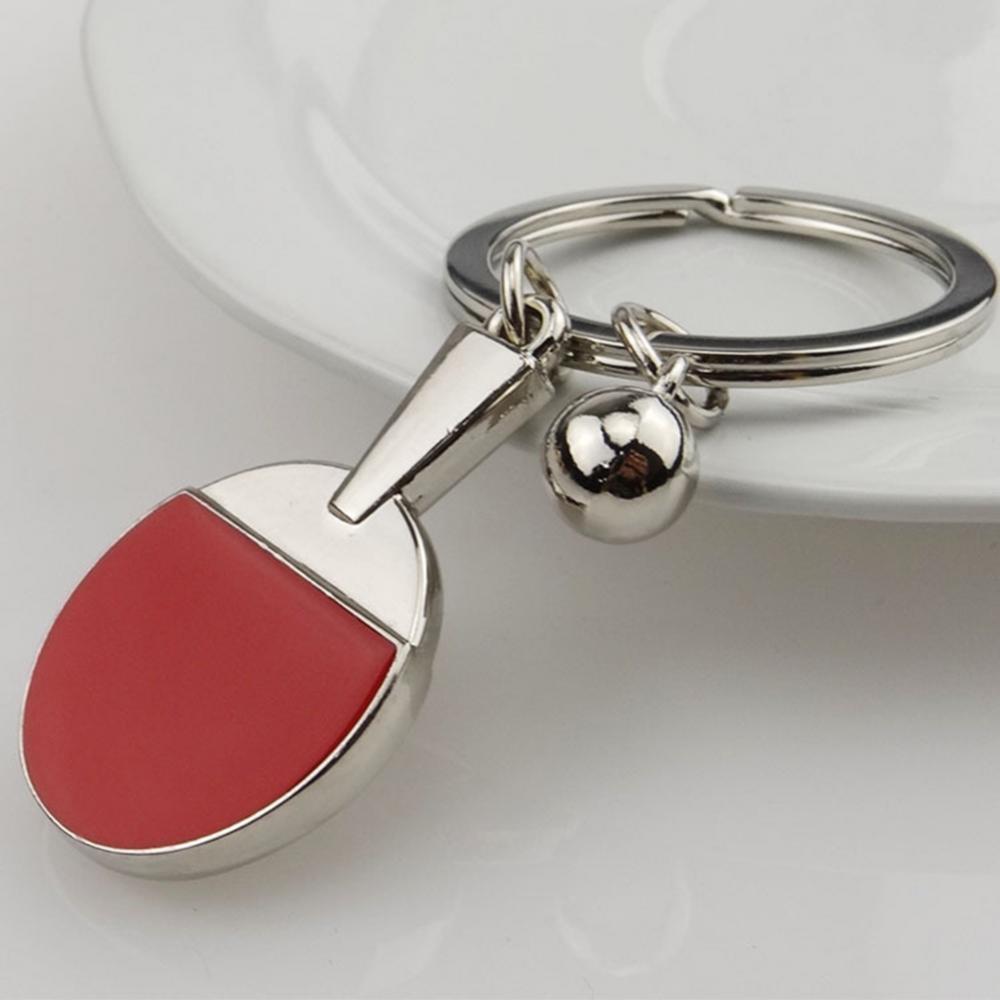 Keychain Key Chain Pingpong Bat Ball Table Tennis Racket Car Decor Ring Gift