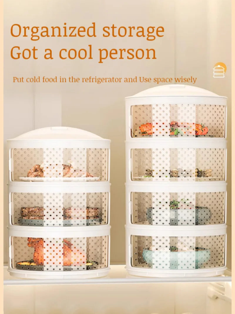 Household thermal dish cover Multilayer storage box leftovers dustproof table folding dish cover