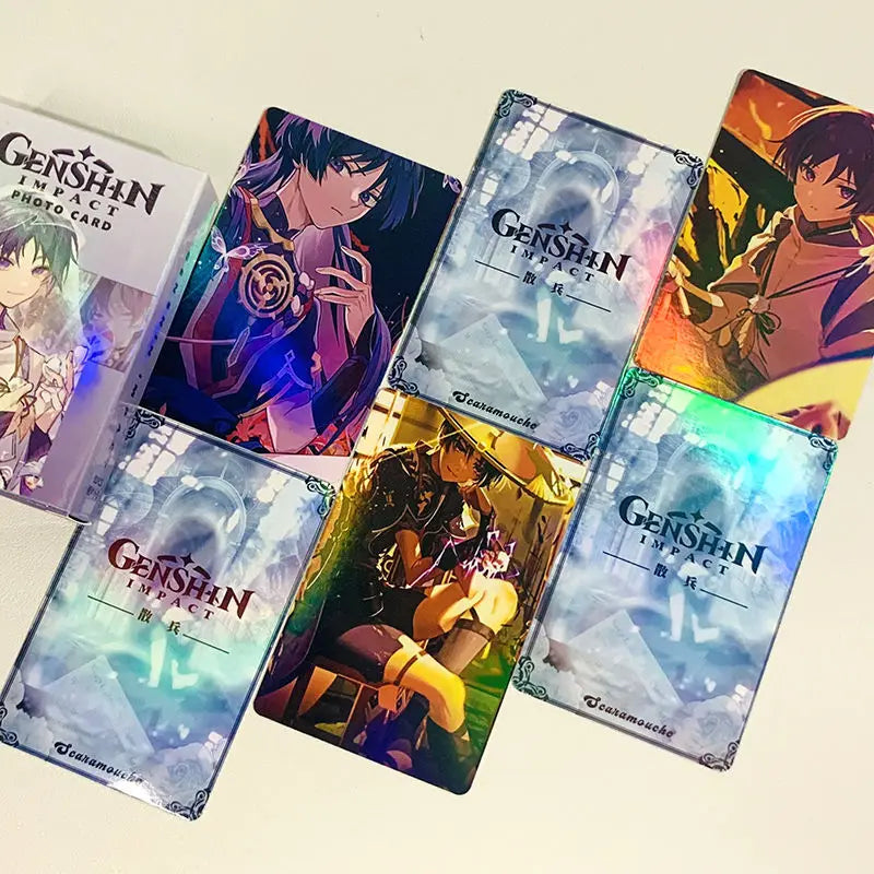 Hot Game Impact 50PCS/Set Decor Laser Lomo Card Photocard HD Double-sided Small Album Photo Card For Fans Collection Postcard
