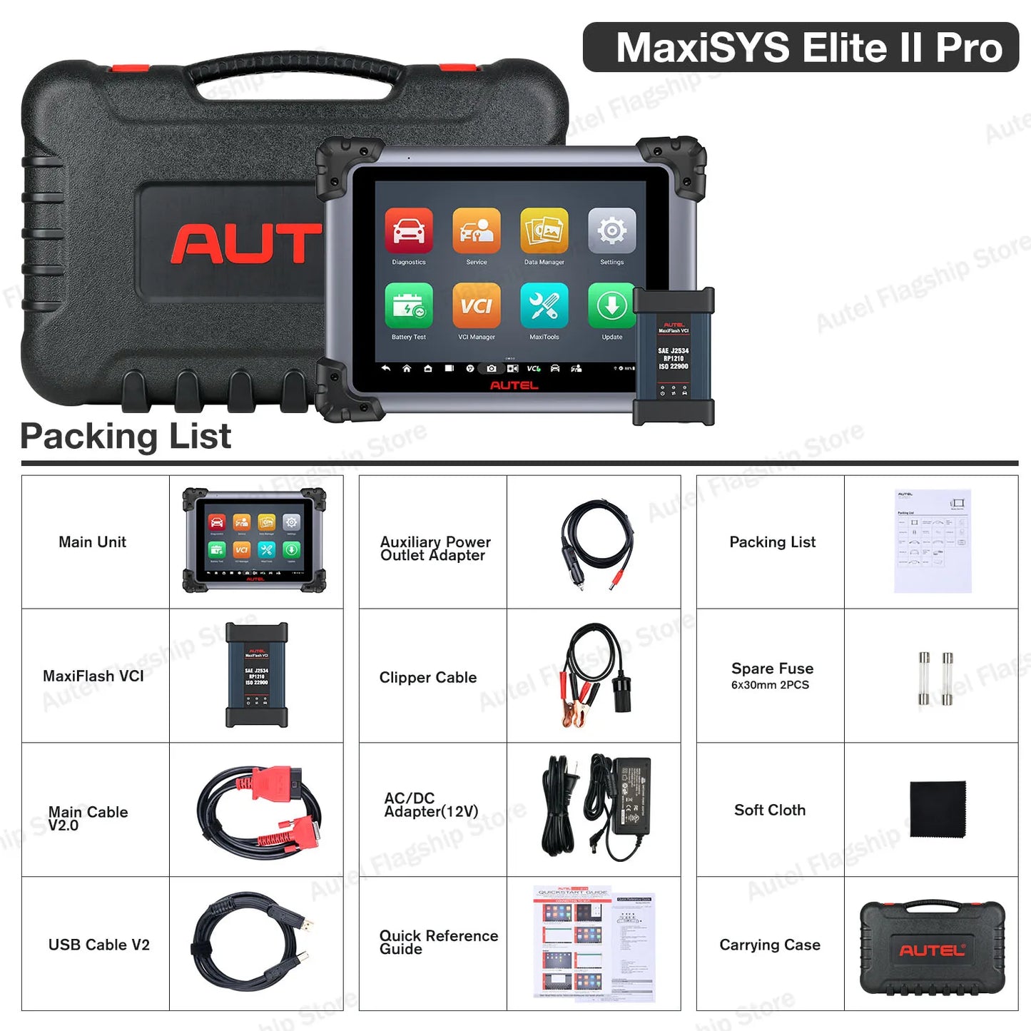 Autel Maxisys Elite II Pro Car Diagnostics Tool J2534 ECU Programming ECU Coding Motor TruSpeed CAN FD/DoIP PK MK908P Elite 2