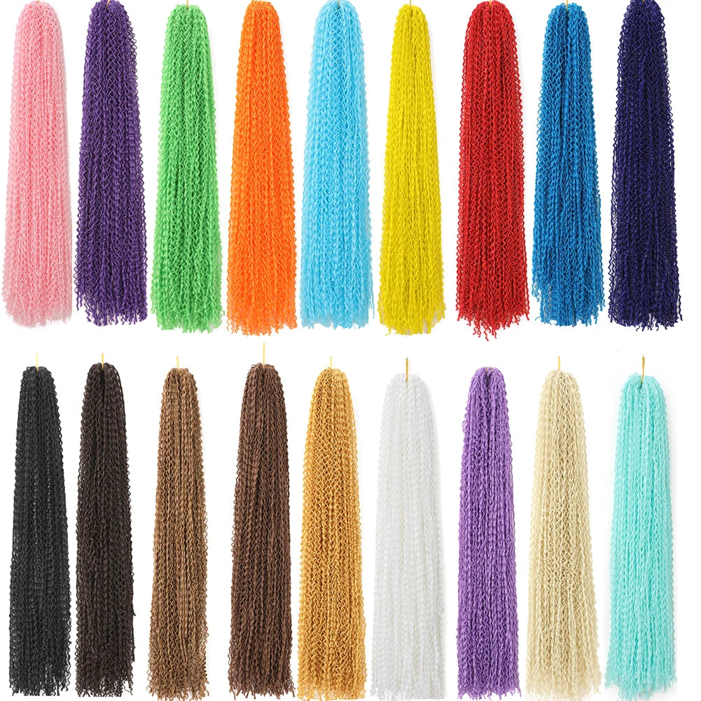 Zizi Braids Synthetic Crochet Hair Colored Box Braids Deep Wave Hair Long Senegalse Twist Braiding Hair Extensions