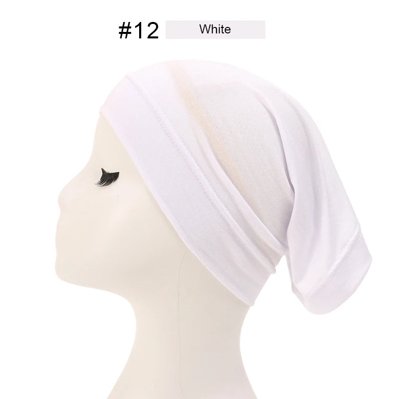 Fashion Muslim Hijab Caps Solid Underscarf Women Veil Modal Cotton Hijab Muslim Scarf Turbans Head  Women's Hijabs Hat Islamic
