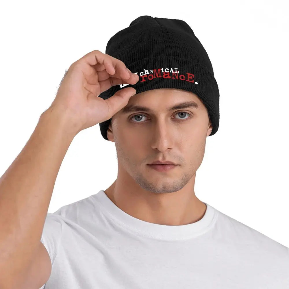 My Chemical Romance Beanie Hats Rock Band Street Caps Female Male Kpop Skullies Beanies Winter Pattern Warm Soft Beanie Hat