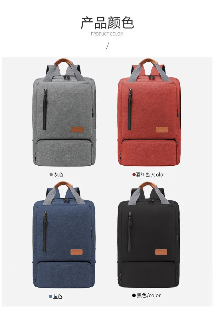 Fashionable Unisex Three-Piece Shoulder Bag Crossbody Chest Bag Lightweight Waterproof Computer Backpack Pure Colour Oxford Mate