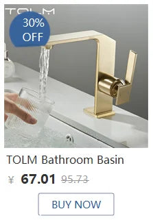 TOLM Chrome White Basin Faucet Deck Mounted Waterfall Bathroom Vessel Sink Mixer Tap Single Handle Hot Cold Water Tap