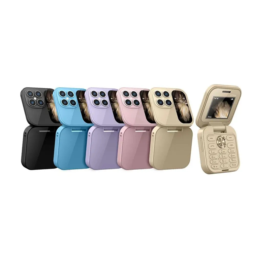 Small Foldable Mobile Phone Auto Call Record Speed Dial Dual SIM Card High Definition Rear Camera Flip Telephones Cellphones