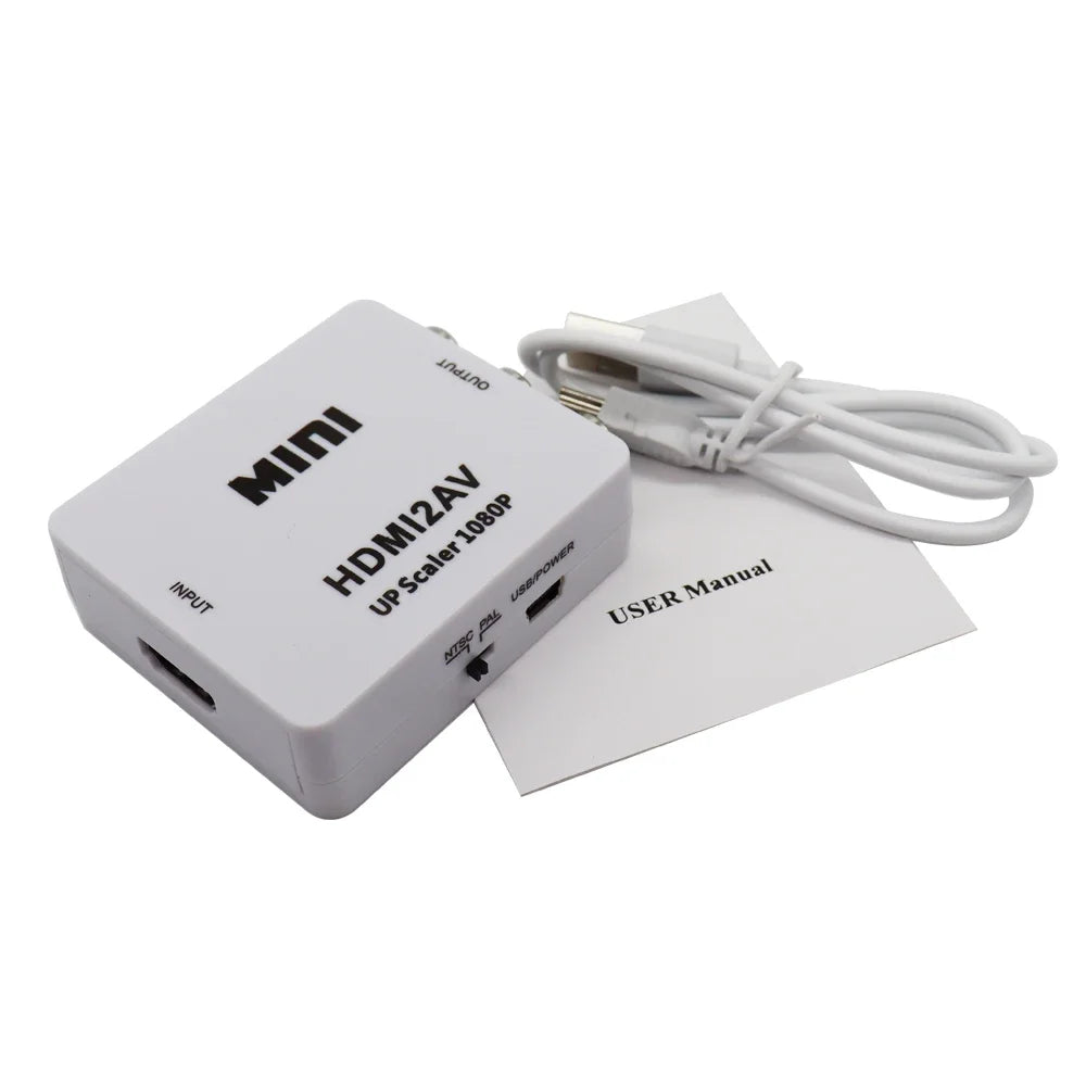 HD 1080P HDMI-compatible To RCA AV/CVBS Adapter Mini HDMI2AV Video Converter BOX For PS3 VCR DVD PALMTSC PC