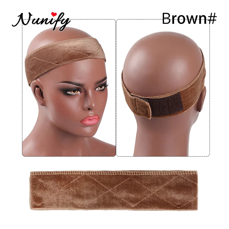 Nunify Non-slip Soft Velvet Women Wig Grips Headband Adjustable Wig holder Velvet Wig Accessories Grip Scarf Headband