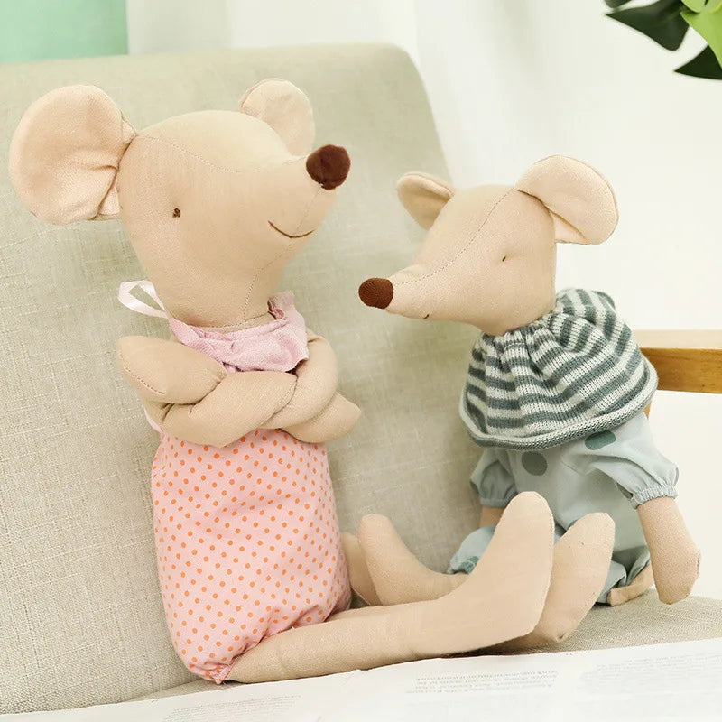 Lovely Baby Mouse Plush Toys Stuffed Animal Mouse Dolls Lovely Rat With Clothes Kids Birthday Gifts Toys for Boys Girls