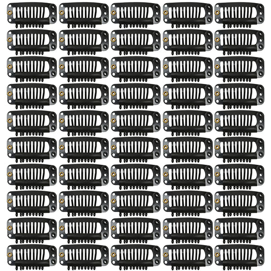 50 pieces 9-teeth 32mm Hair Clips Hair Extensions Snap Clip for Women Metal Wig Comb Clips for Hair Extensions