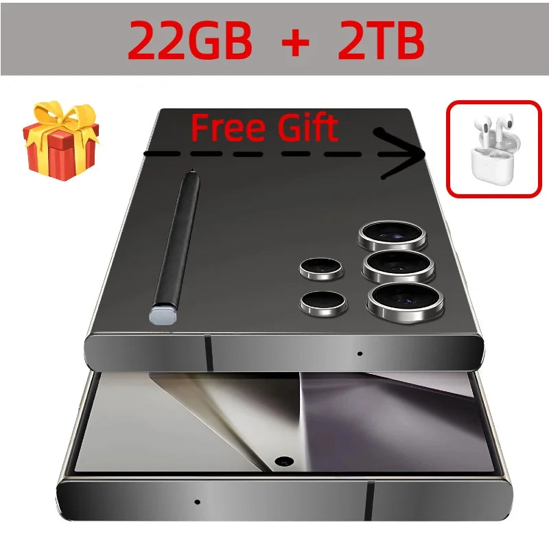 2025New S24 Ultra 7.3HD Cellphones Global Version 4G 5G Original Smartphone Dual SIM Android 14 Cell Phone 8000mAh Mobile Phones