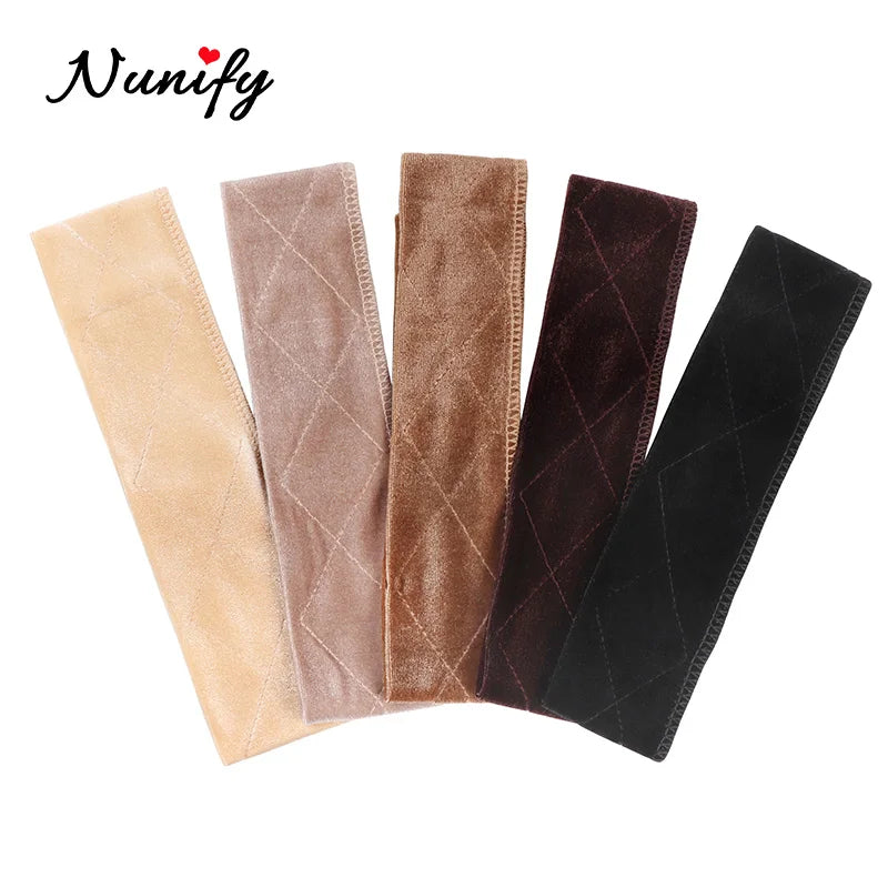 Nunify Non-slip Soft Velvet Women Wig Grips Headband Adjustable Wig holder Velvet Wig Accessories Grip Scarf Headband