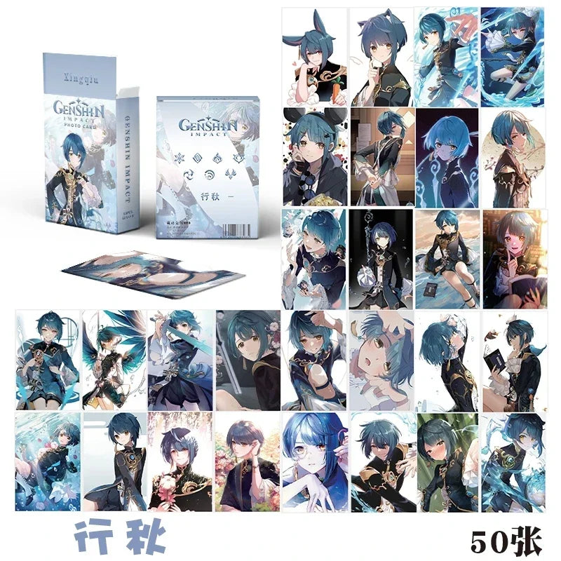 Hot Game Impact 50PCS/Set Decor Laser Lomo Card Photocard HD Double-sided Small Album Photo Card For Fans Collection Postcard