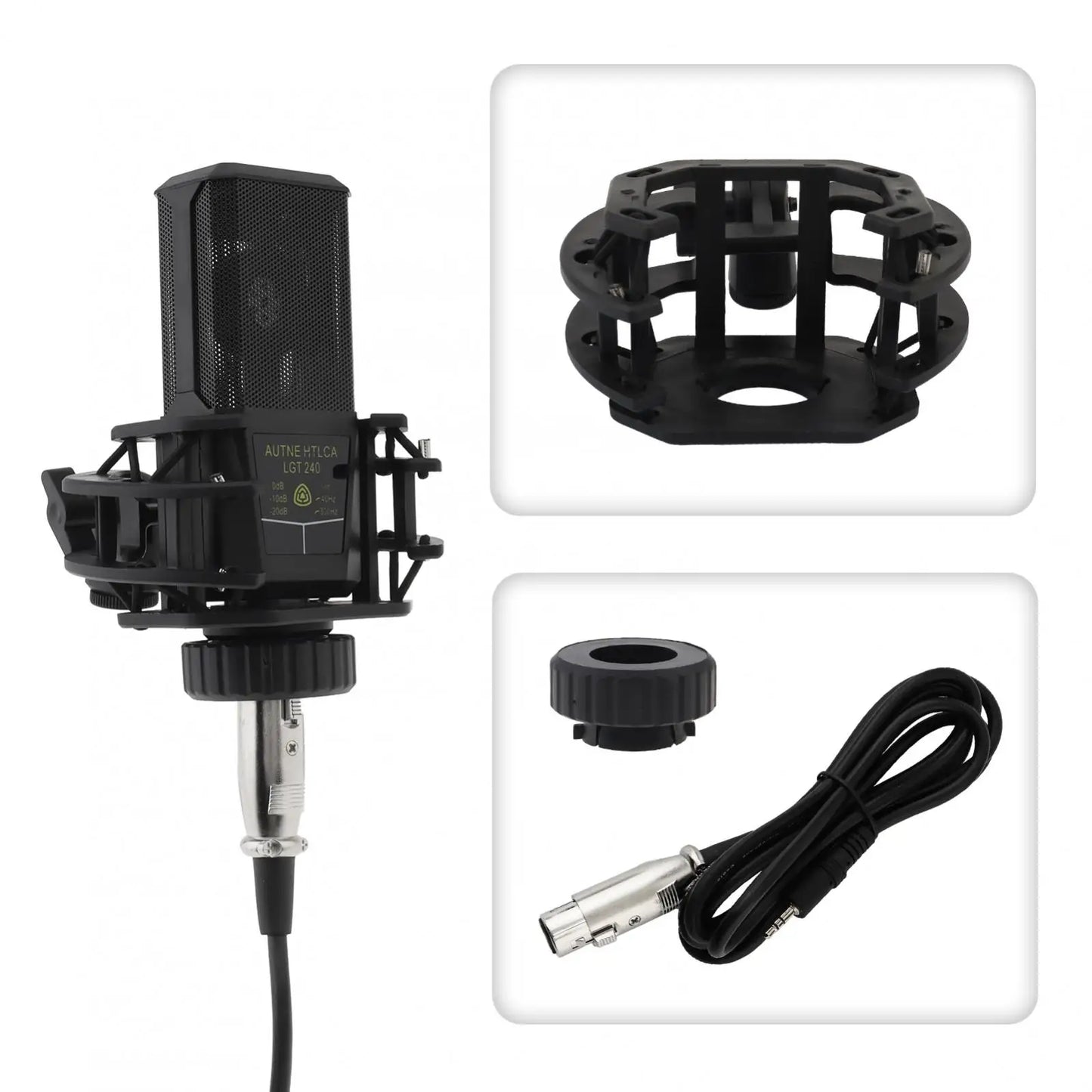 3.5mm Interface Condenser Microphone LGT240 Professional Large Diaphragm Square Computer Mobile Phone K Song Live  Mic