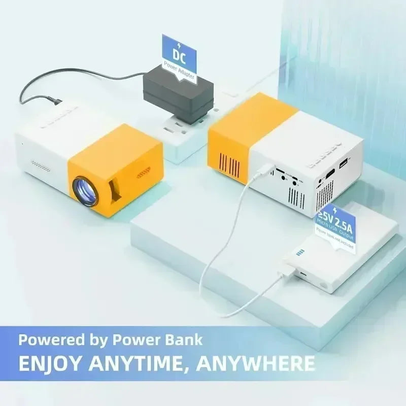 Mini projetor LED portátil, YG300, compatível com HDMI, USB, TF, áudio, casa, leitor multimídia, inteligente, portátil, viagem,