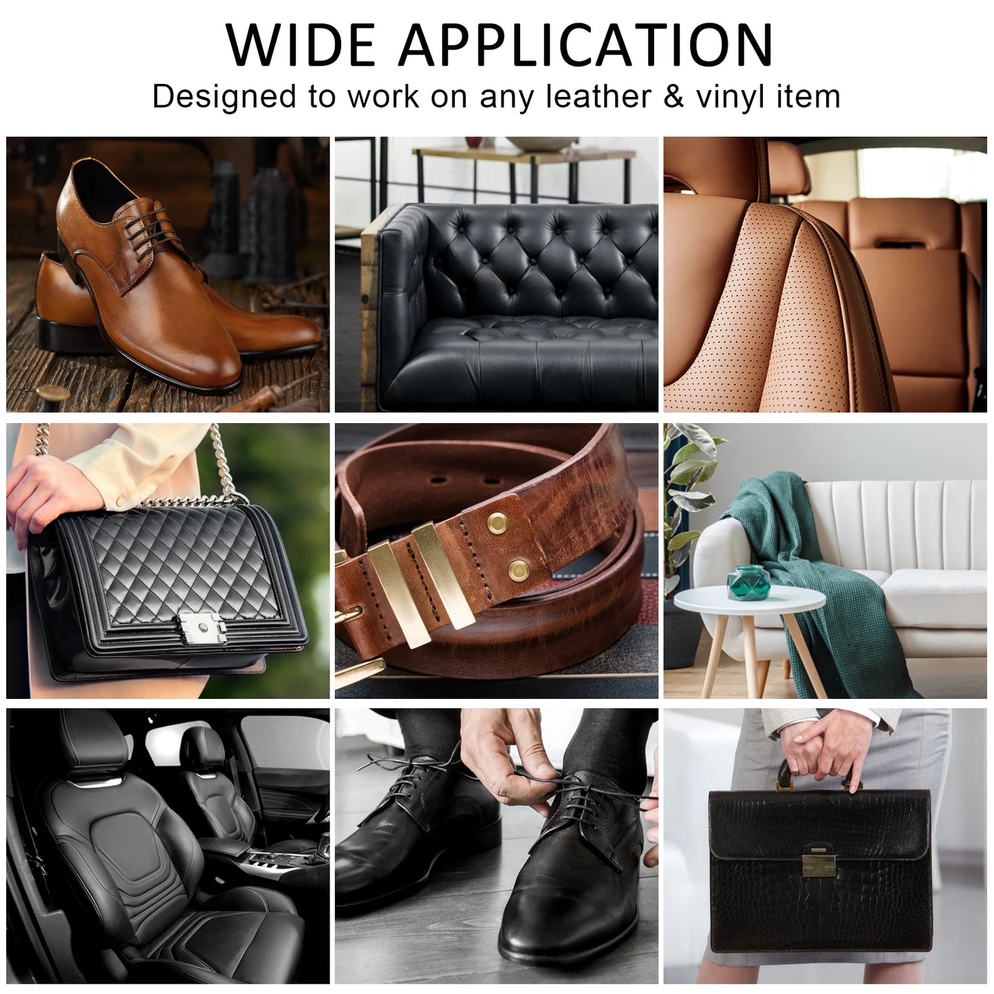 11pcs/set Car Care Kit Liquid Leather Skin Refurbish Repair Tool Auto Seat Sofa Coats Holes Scratch Cracks Restoration Black For