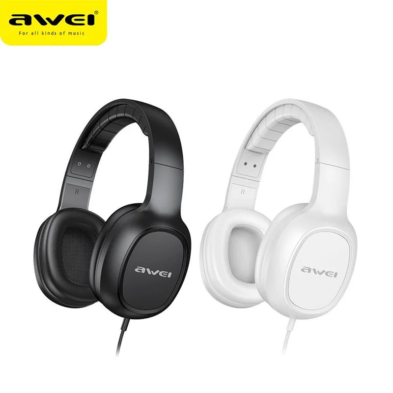 Awei GM-6 Wired Professional Headphone with Wire Control Game Wired Headset With Mic 3.5mm AUX Plug For PC Computer Laptop