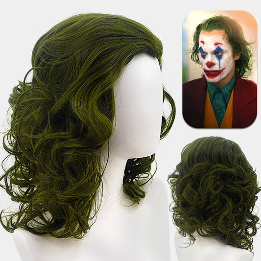 Joker Cosplay Green Wig for Men & Women - Perfect for Joker Costume & Clown Wig High Temperature Fiber Hair Wigs Halloween