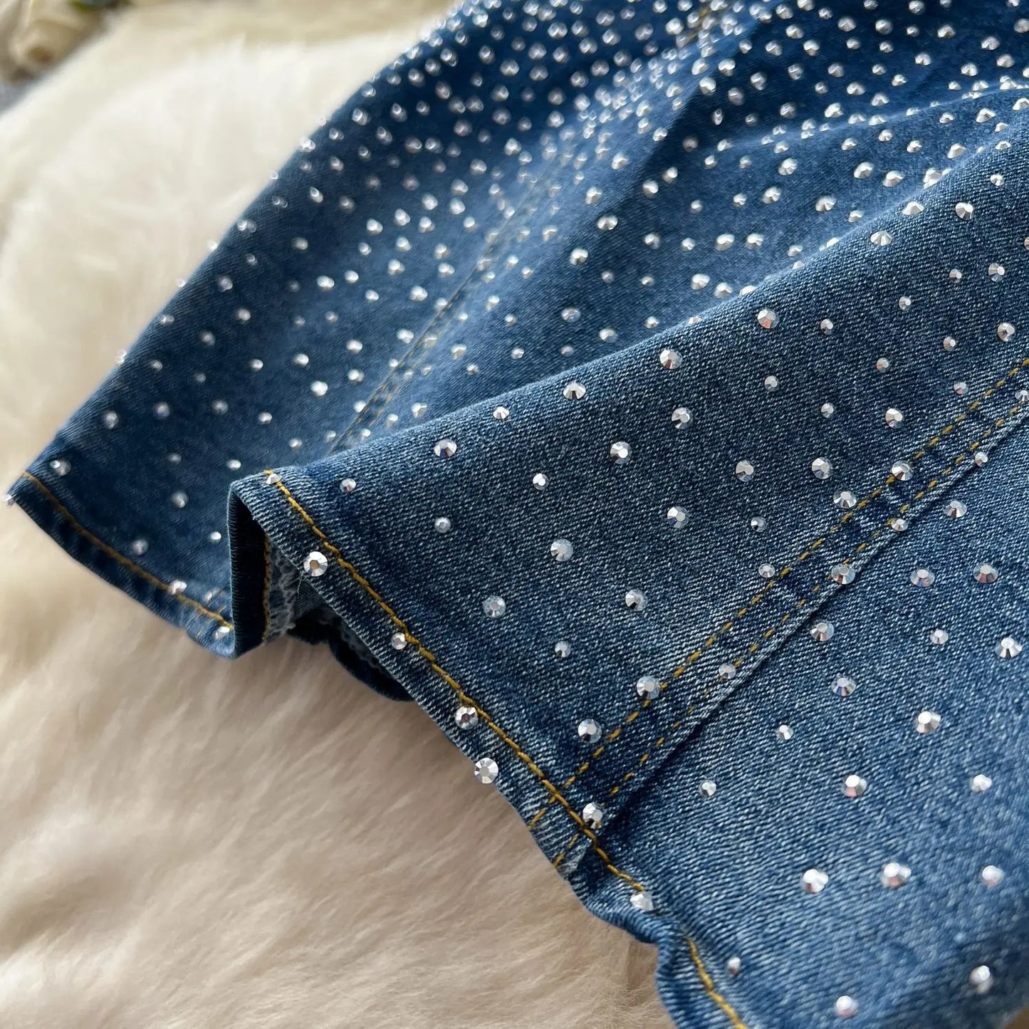 Denim Pant Set Women Two Piece Sets Sexy Matching Sets Sleeveless Short Tops Long Flare Pants High Waist Slim Hot Diamond