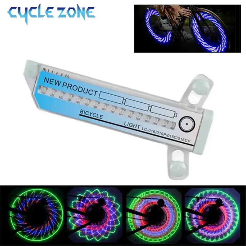 Bicycle Spoke Light 32 LED MTB Bike Wheel Light Spoke Lights Waterproof Shock Induction Colorful Bike Spoke Warning Signal Lamp