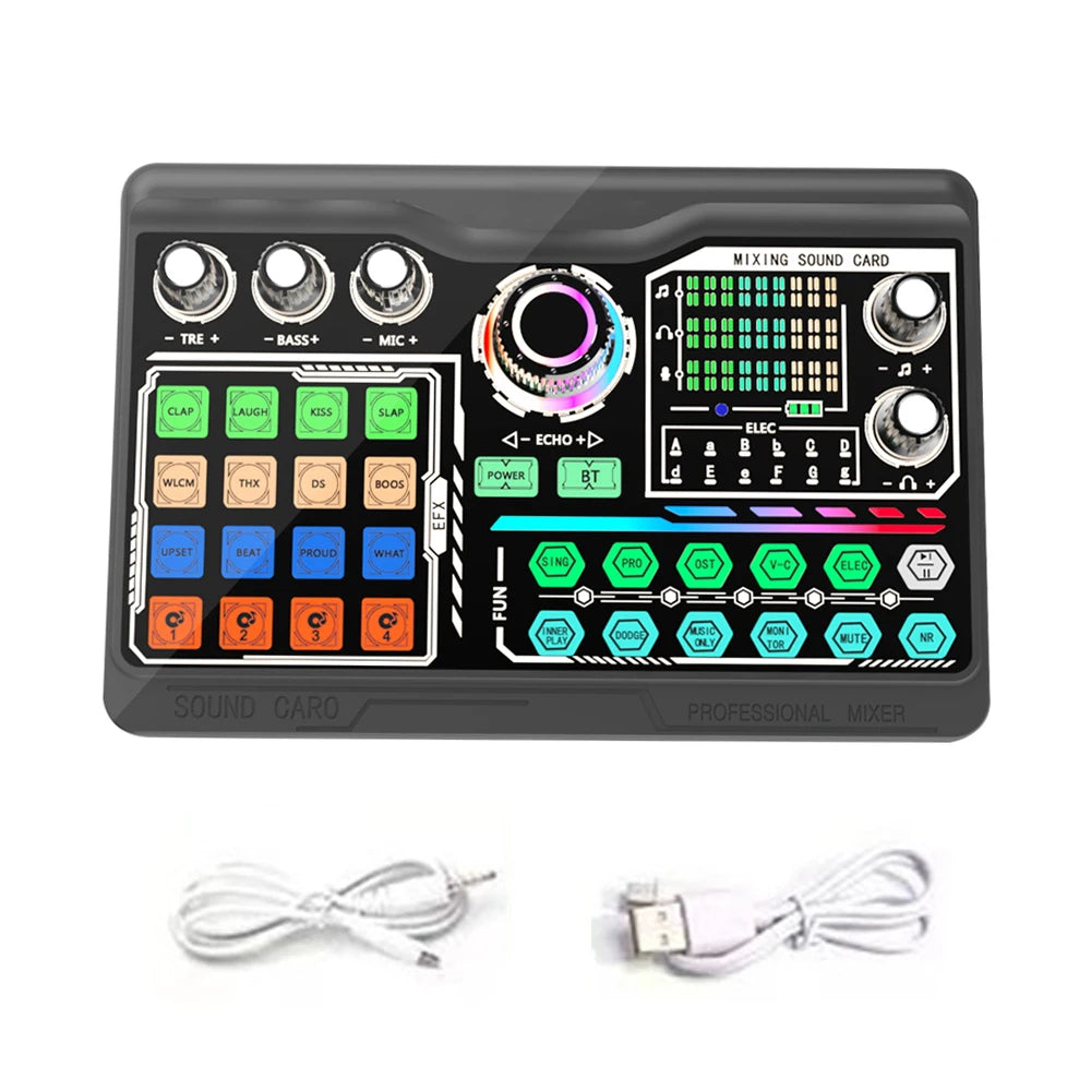 Professional Podcast Microphone SoundCard Kit Hi-Res SoundCard for PC Smartphone Laptop Computer Vlog Recording Live Streaming