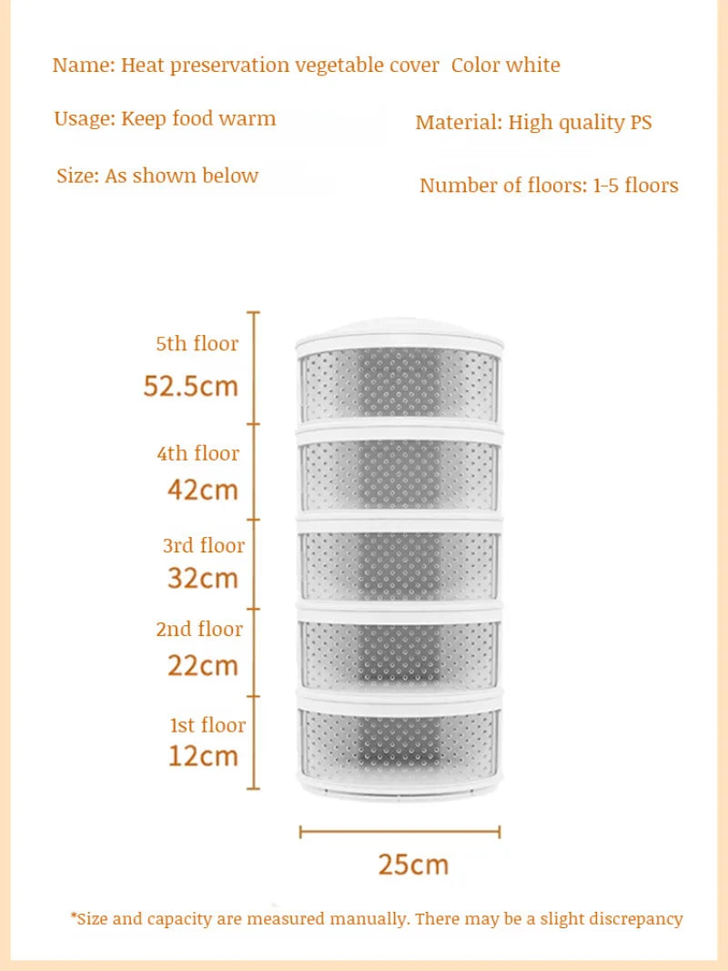 Household thermal dish cover Multilayer storage box leftovers dustproof table folding dish cover