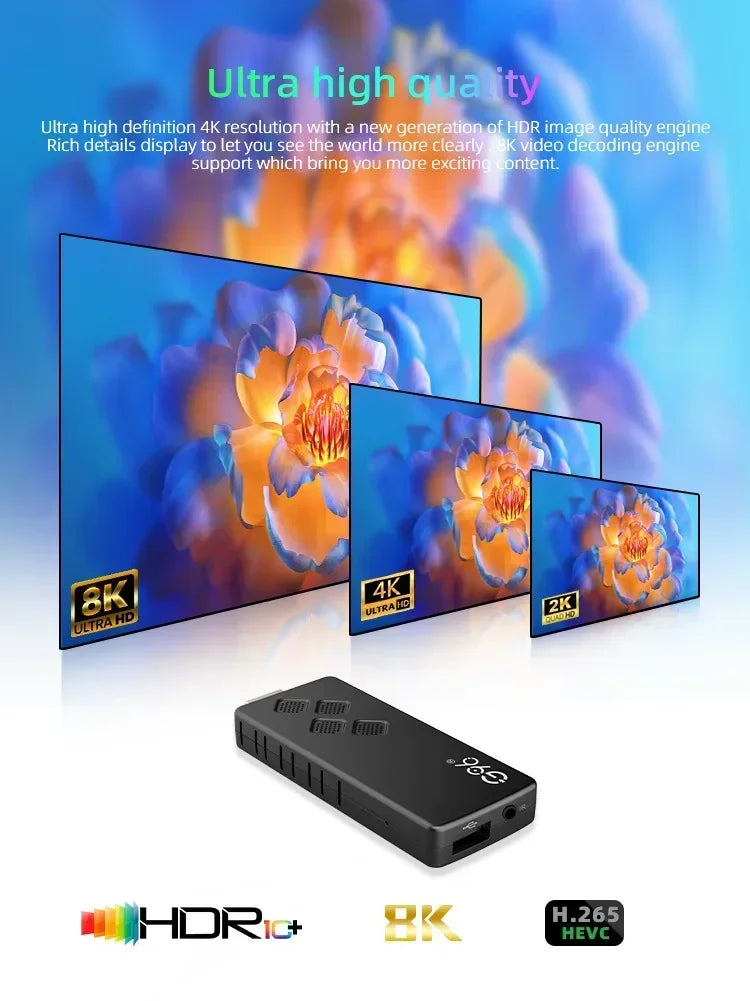 G96 H313 2GB RAM 16GB ROM TV Stick 4K Android 10 Dual Wifi IPTV ATV UI Fire Sticks Alexa Voice Remote TV Box 4K Smart Box