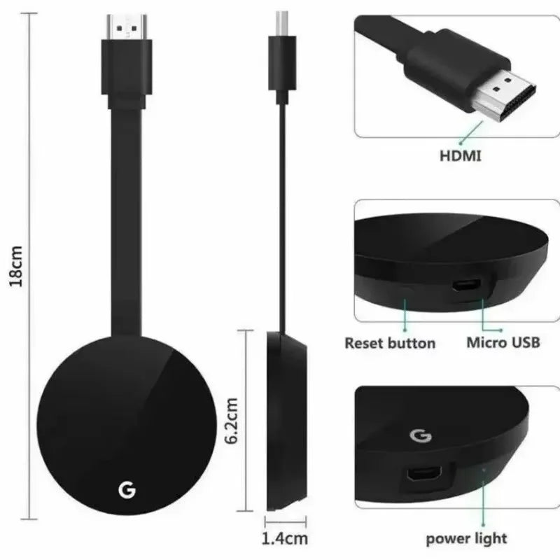 Chromecast Google Wireless WiFi mirascreen HDMI-compatible HD Display Dongle Media Streaming Video tv Smart Home For ios/Android
