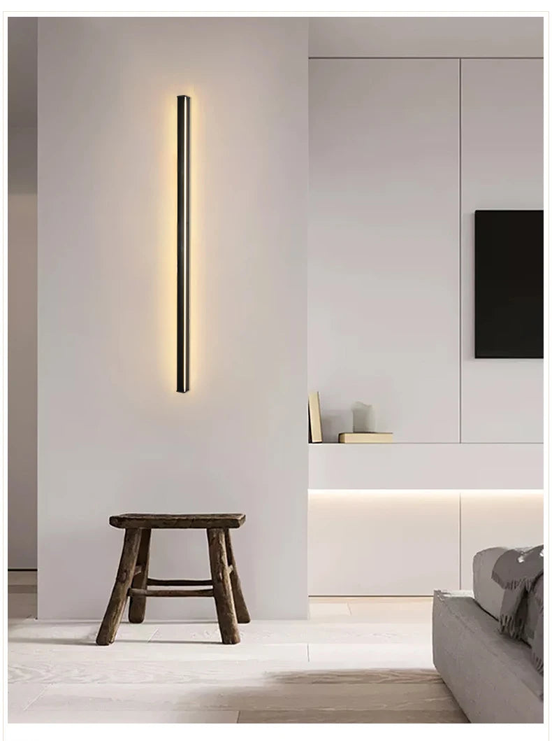 Modern Black LED Wall Lamp for Dining room Living Room Decoration LED Long Strip Wall Lights Staircase Corner Wall Lamp