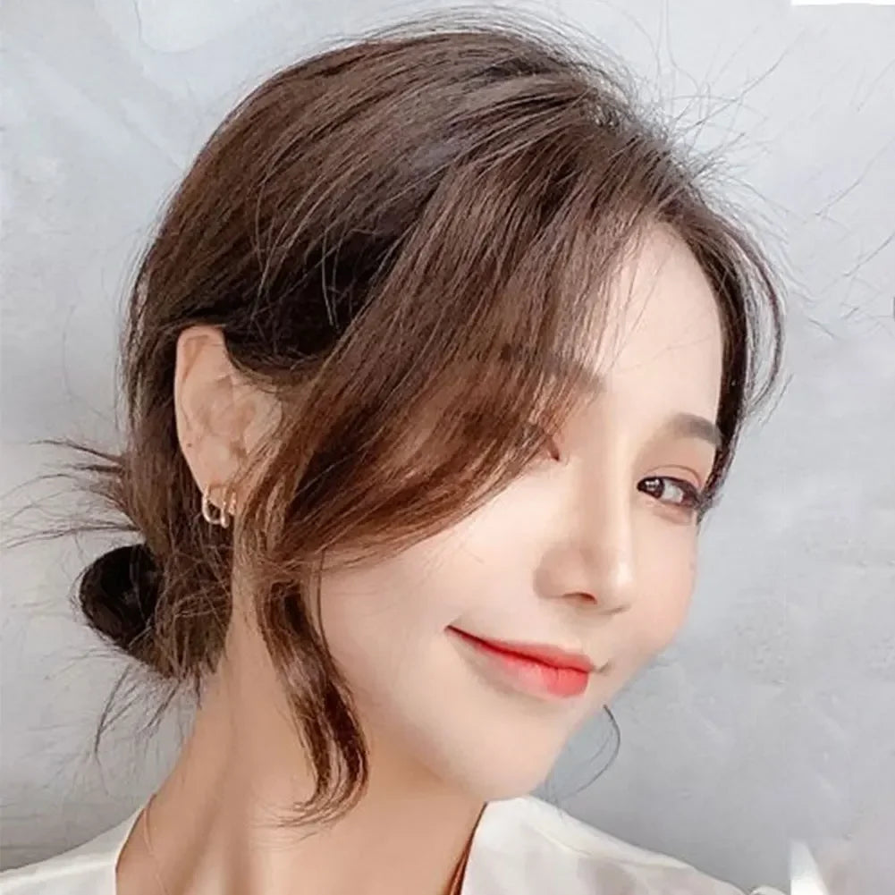 Synthetic Hair Bangs Side Fringe for Women 3D Middle Part False Bangs Clip-in Extensions Invisible Hairpieces Natural Bangs