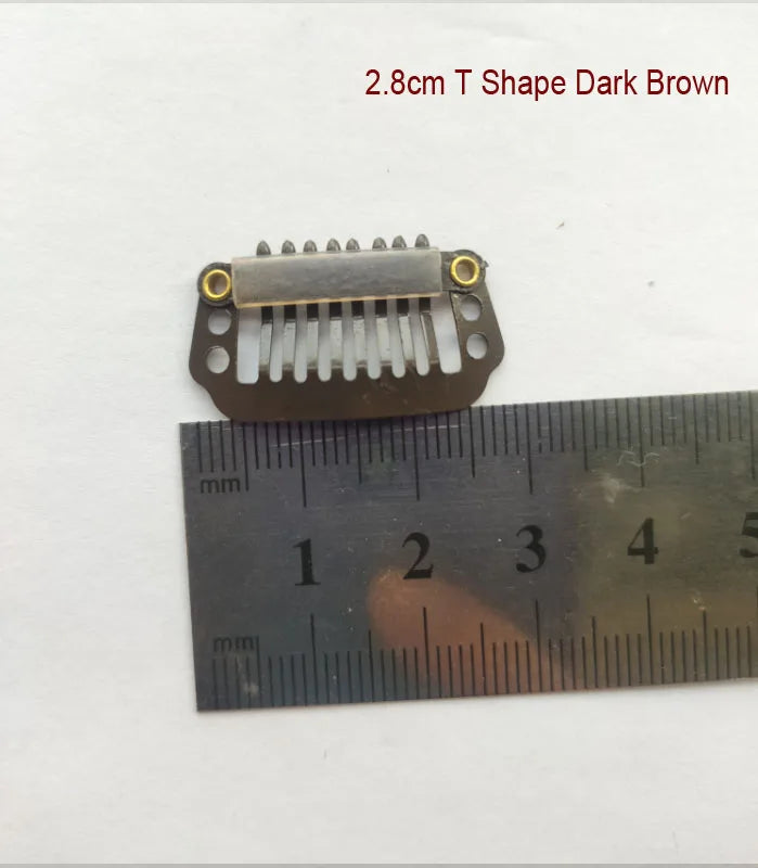 50pcs 2.3cm-3.6cm Black Brown Color Wig Clips Snap Clip For Hair Extension Wig Weft Wig PP Hairpins Large Clips Styling Tools